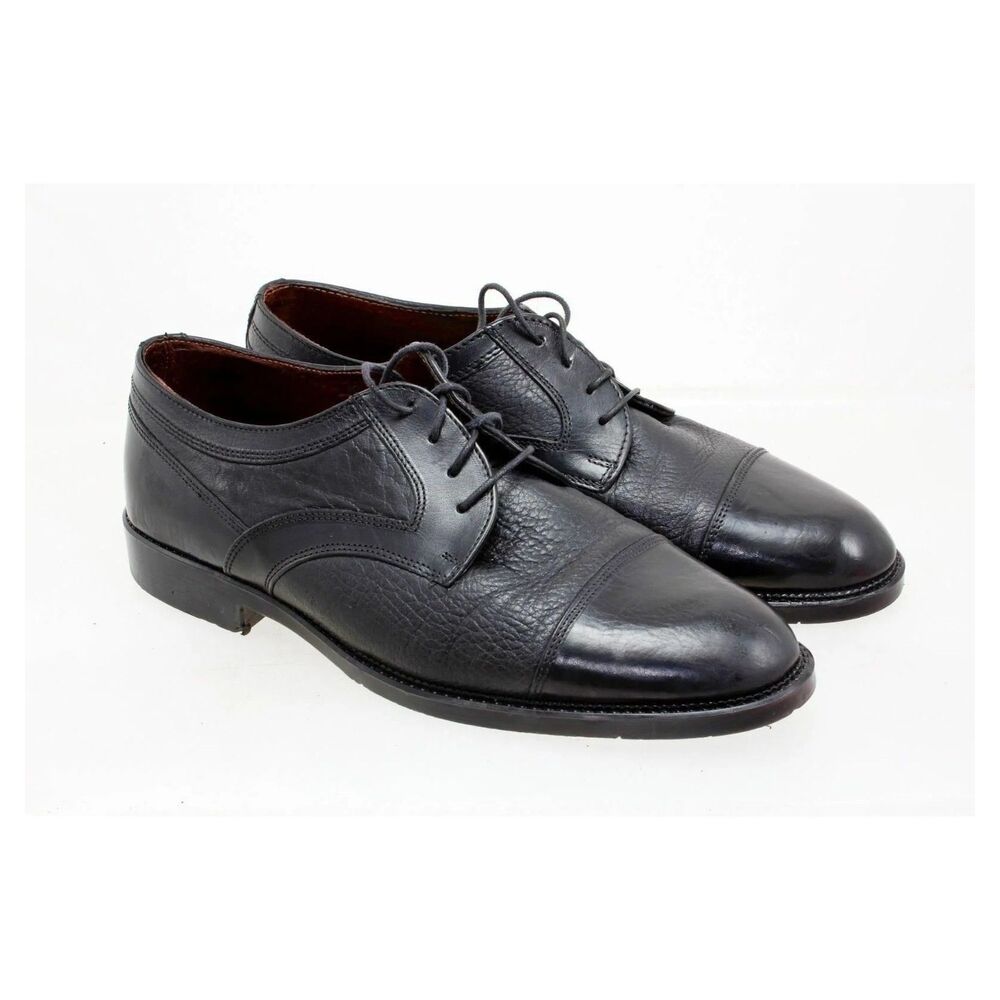 Jarman Black Leather Dress Cap Toe Shoes Men's Size 8.5 D Italy